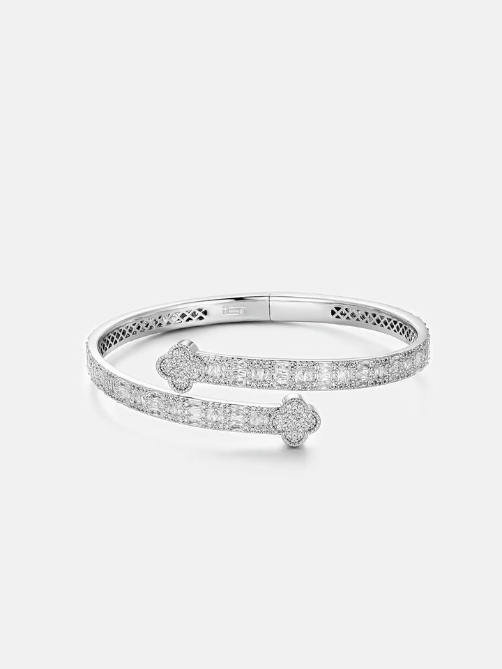 Baguette Moissanite Four Leaf Clover Bracelet