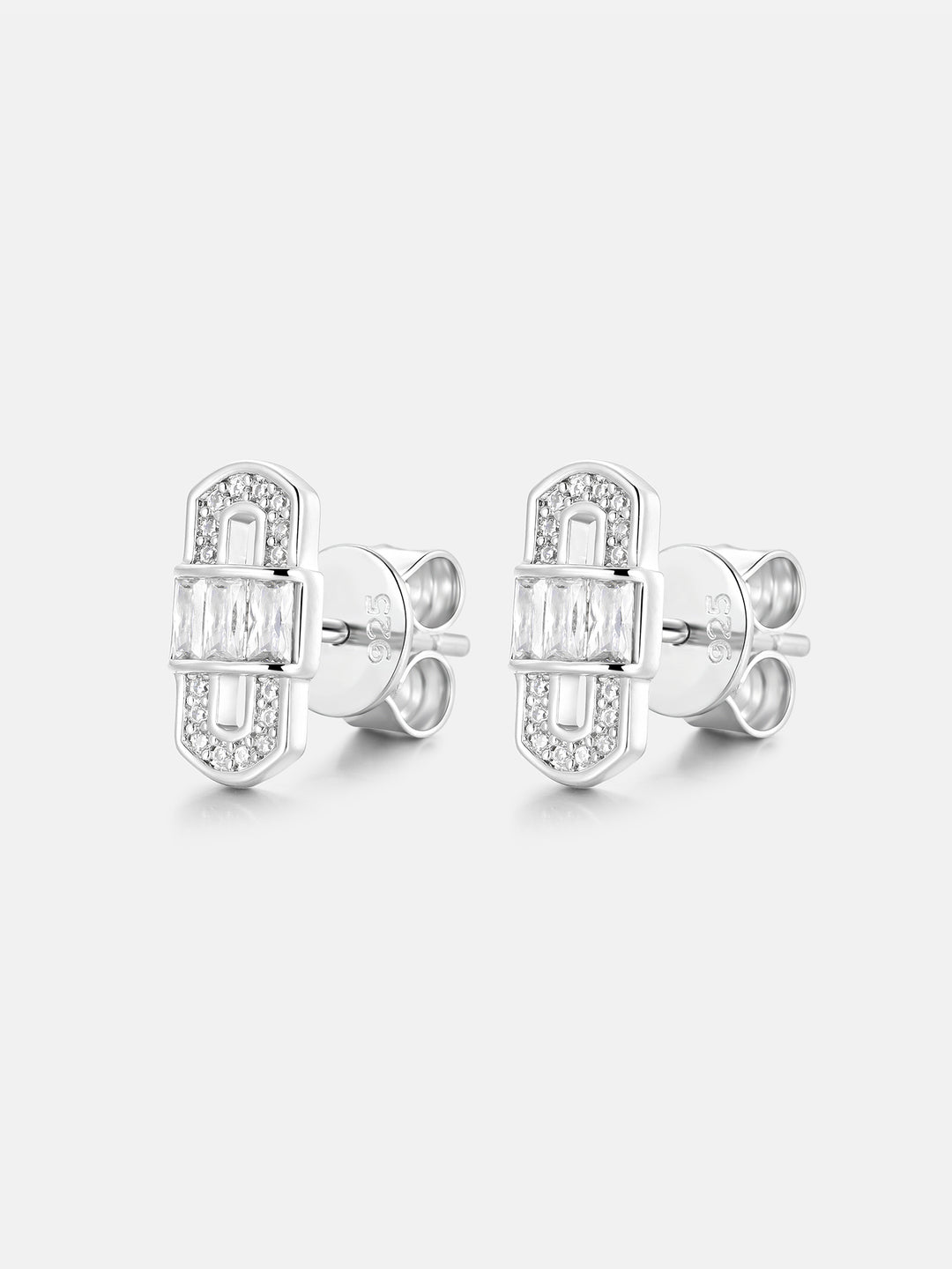 Baguette Pavé Hybrid Moissanite Stud EarringsEarrings