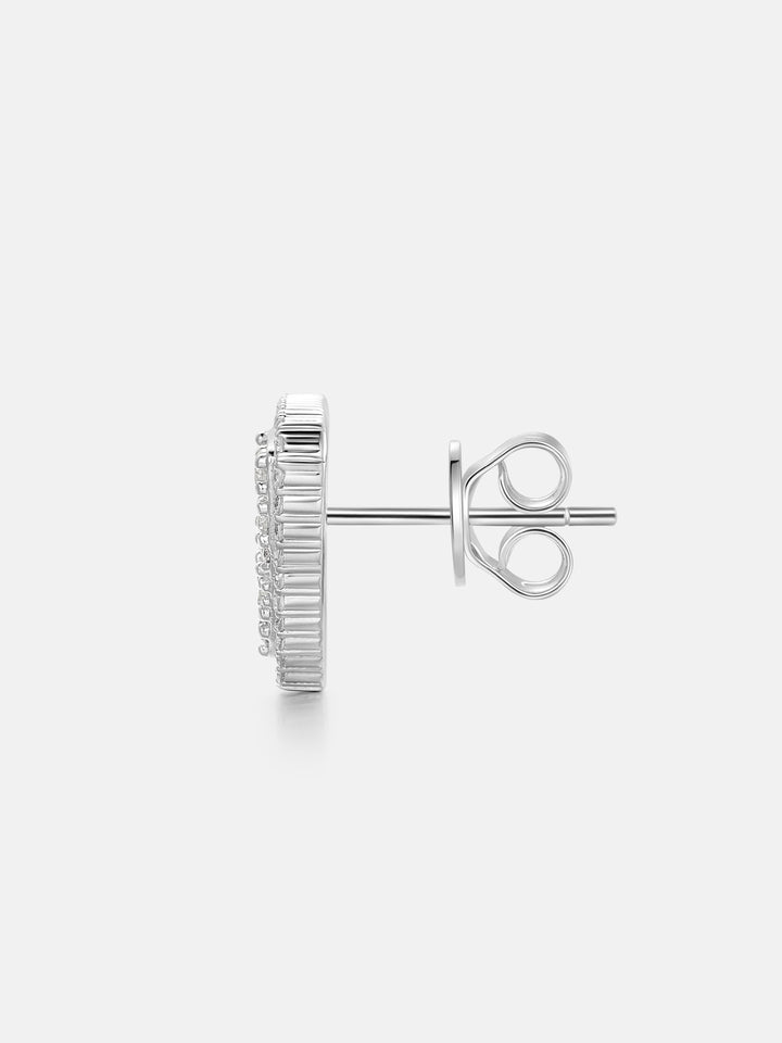 Baguette & Round Moissanite Triangle Shaped Earrings