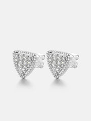 Baguette & Round Moissanite Triangle Shaped Earrings