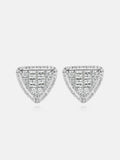 Baguette & Round Moissanite Triangle Shaped Earrings