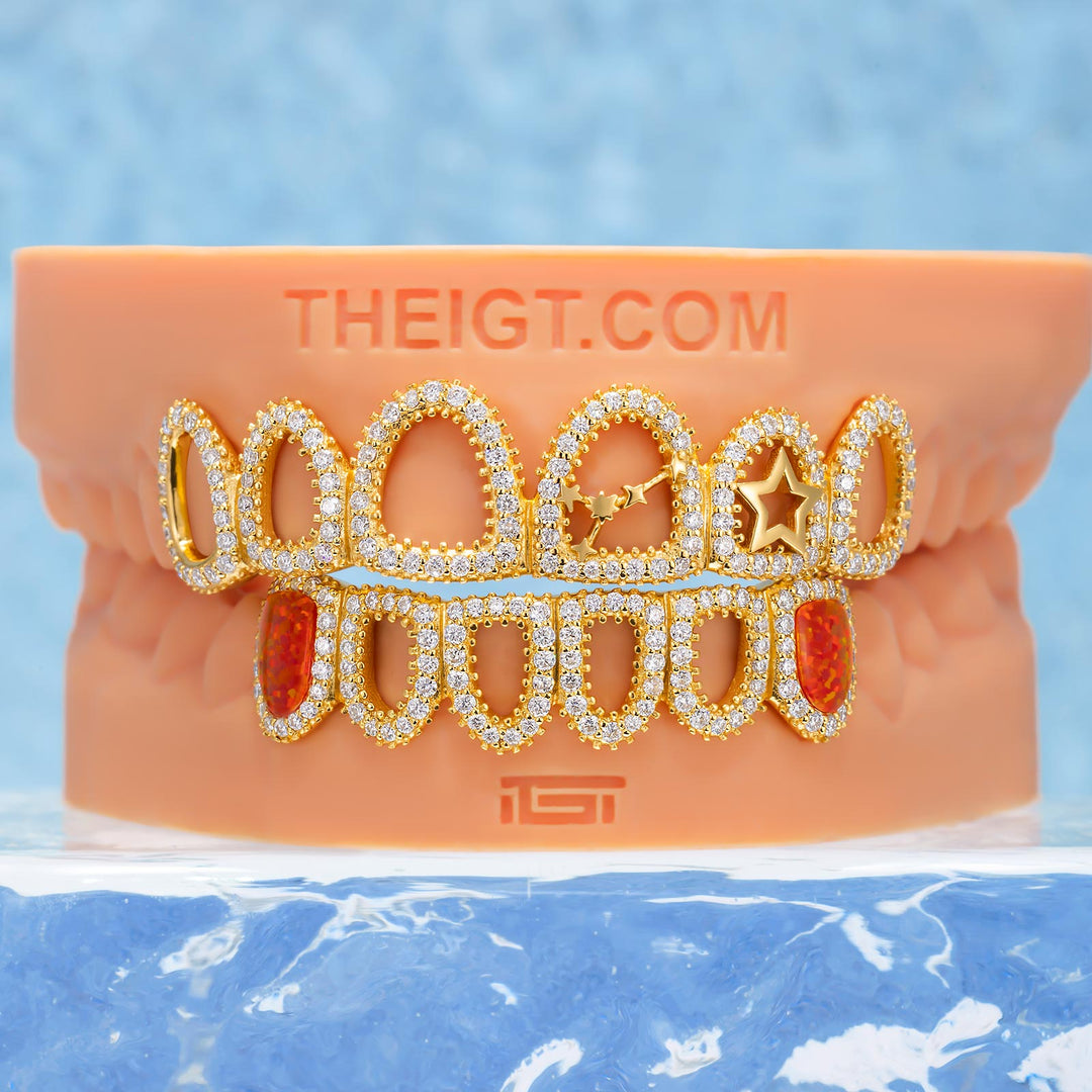 Bamboo Trim Cancer Star Diamond Grillz