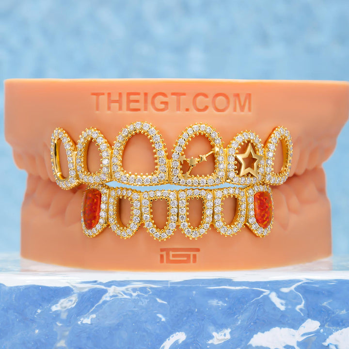 Bamboo Trim Cancer Star Diamond Grillz