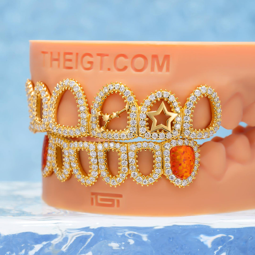 Bamboo Trim Cancer Star Diamond Grillz