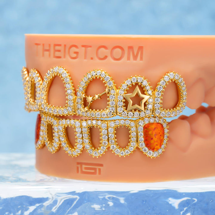 Bamboo Trim Cancer Star Diamond Grillz