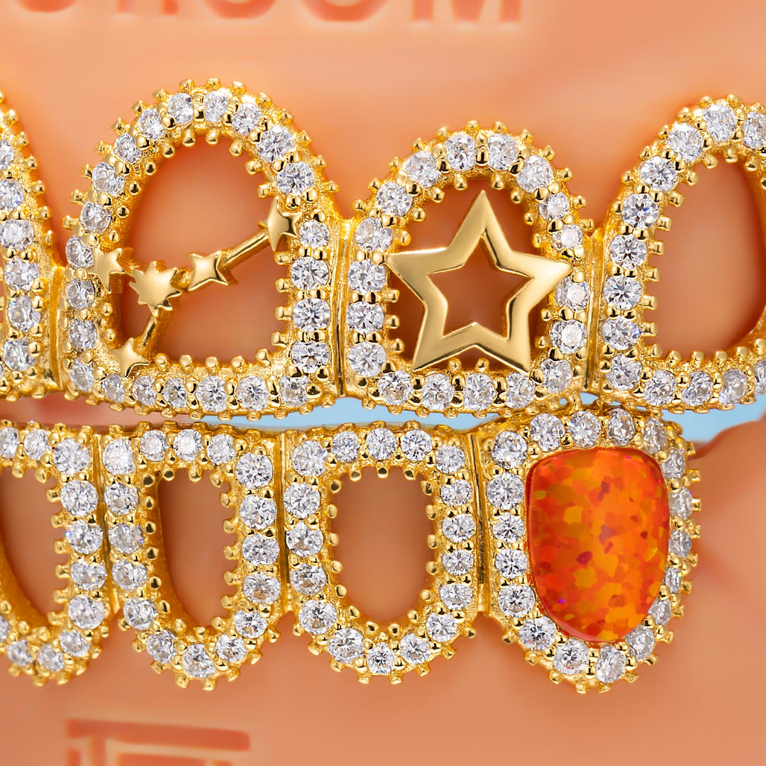 Bamboo Trim Cancer Star Diamond Grillz