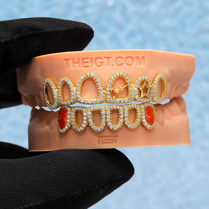 Bamboo Trim Cancer Star Diamond Grillz