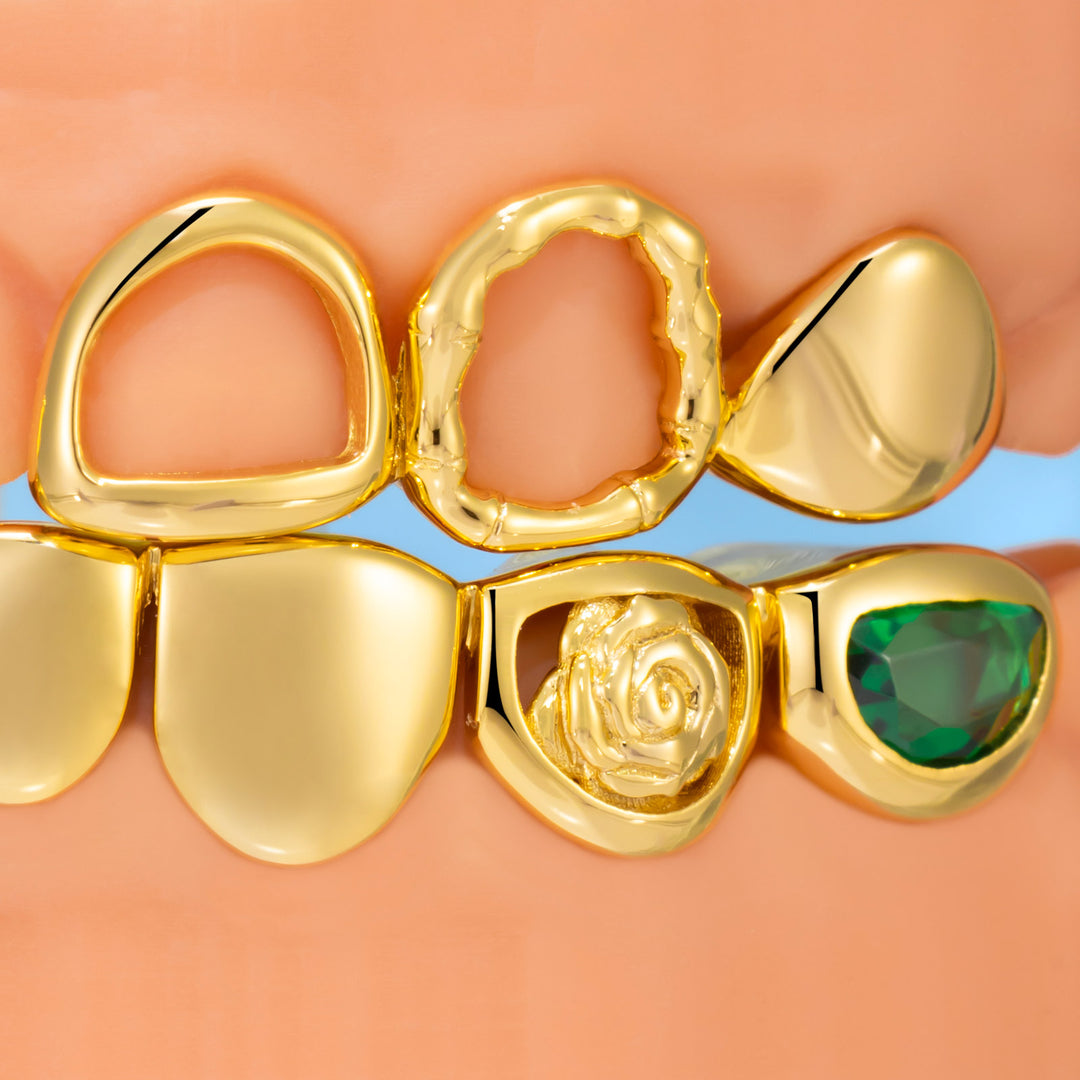 Bamboo & Rose Open Face Grillz