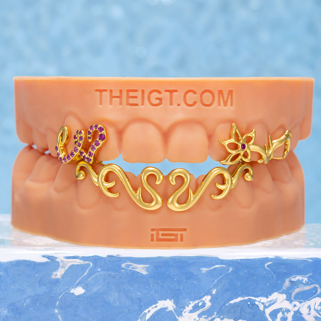 "Baroque Bloom" Purple Ruby Heart Set