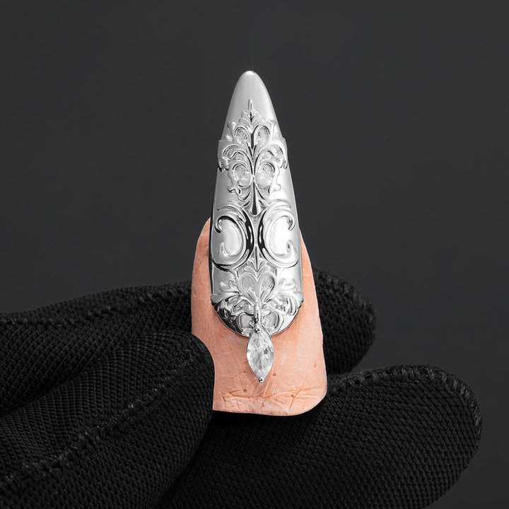 Baroque Scroll Marquise Dangle Nails