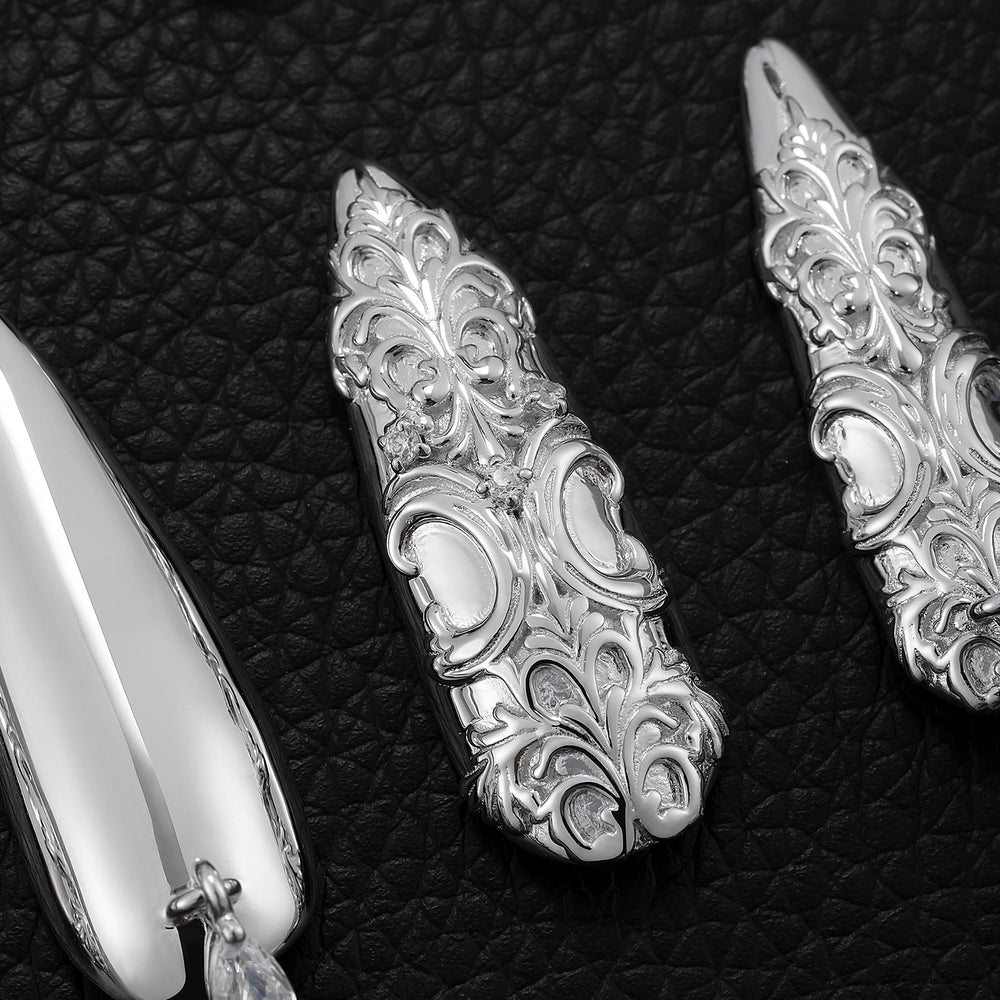 Baroque Scroll Marquise Dangle Nails