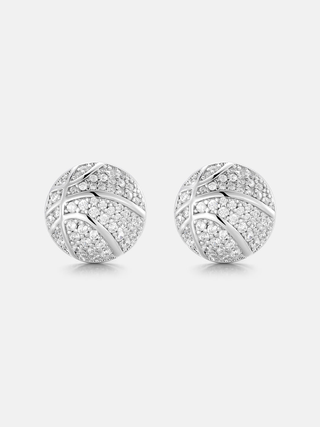 Basketball Moissanite Stud Earrings