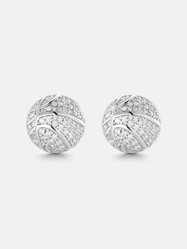 Basketball Moissanite Stud Earrings