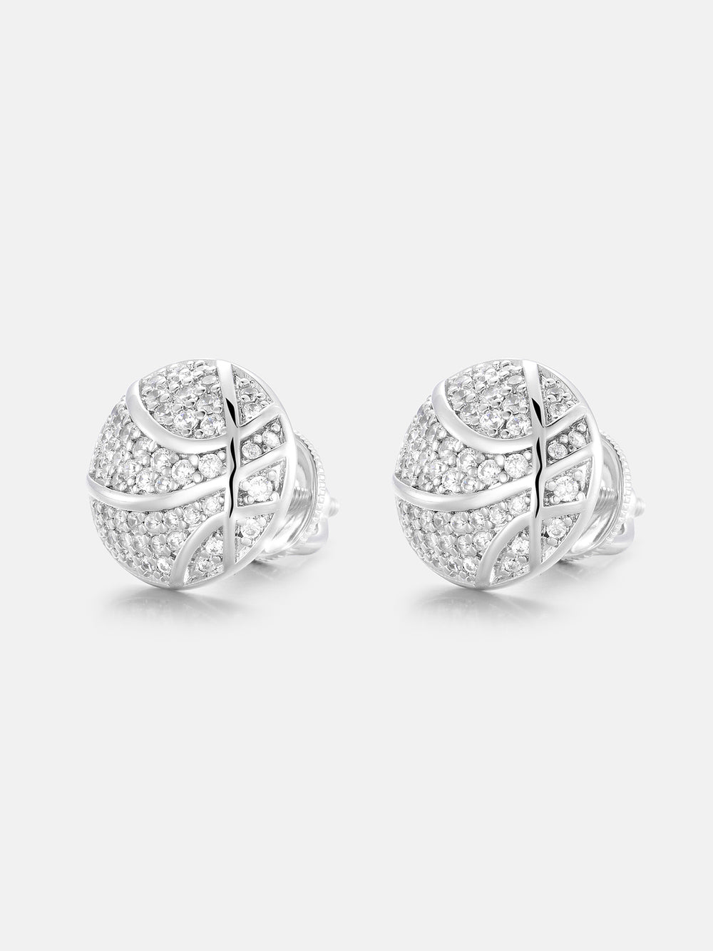 Basketball Moissanite Stud Earrings