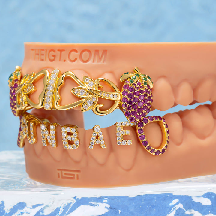 "Berry Bae" Iced Custom Letter Grillz