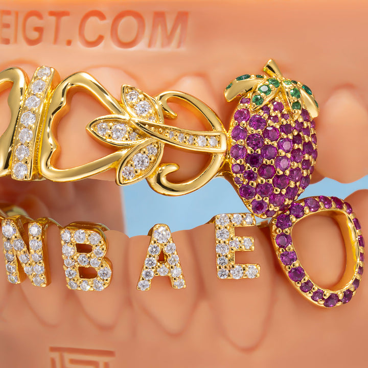 "Berry Bae" Iced Custom Letter Grillz