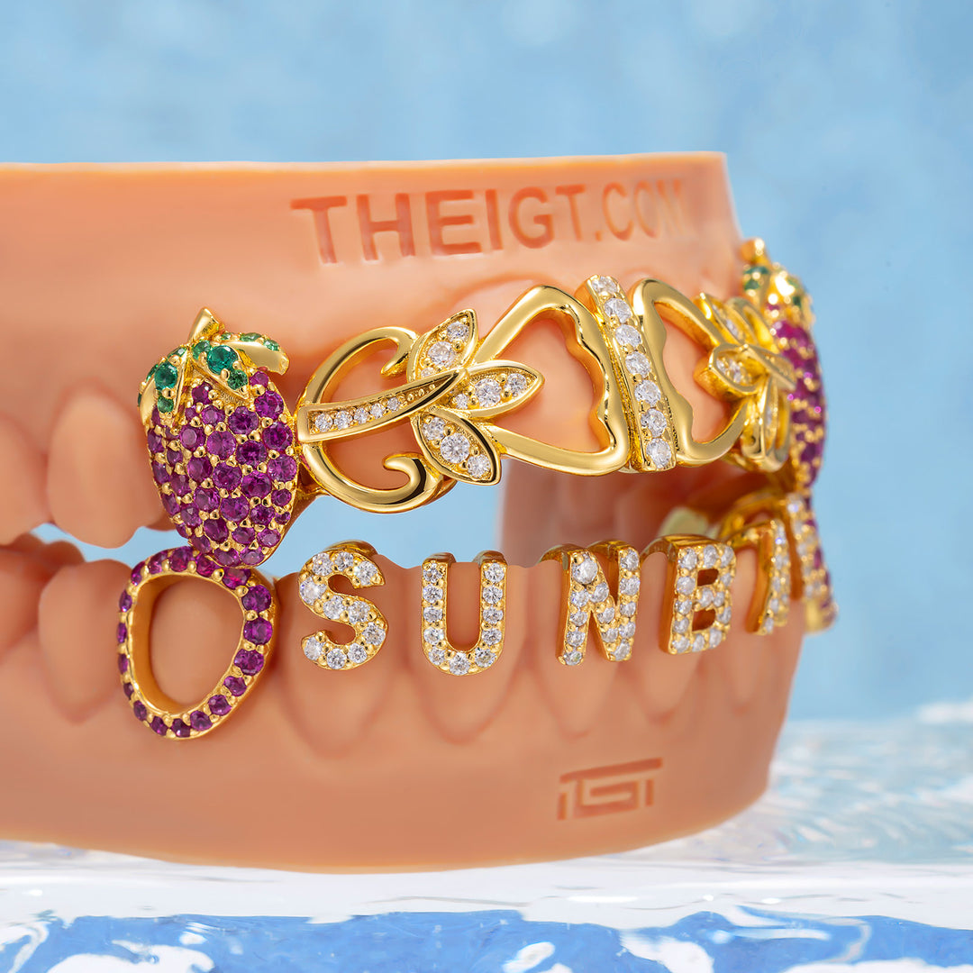 "Berry Bae" Iced Custom Letter Grillz