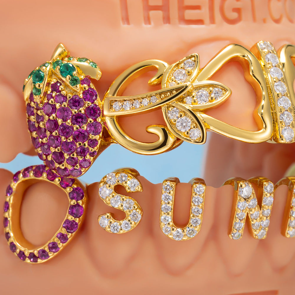 "Berry Bae" Iced Custom Letter Grillz