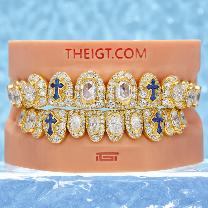 Big Pointer Blue Opal Cross Grillz