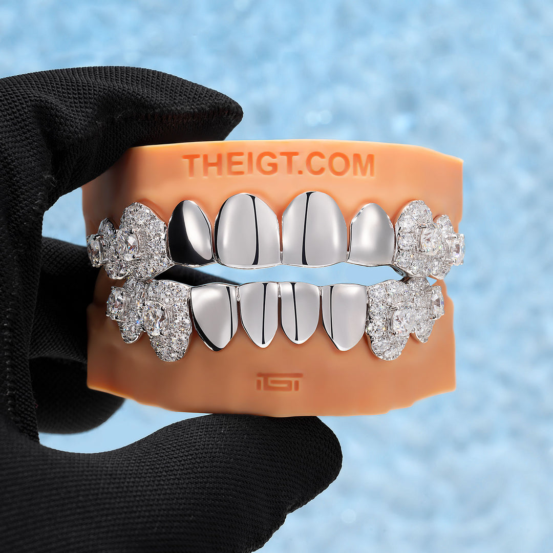 Big Pointer Cluster Solid Iced Grillz