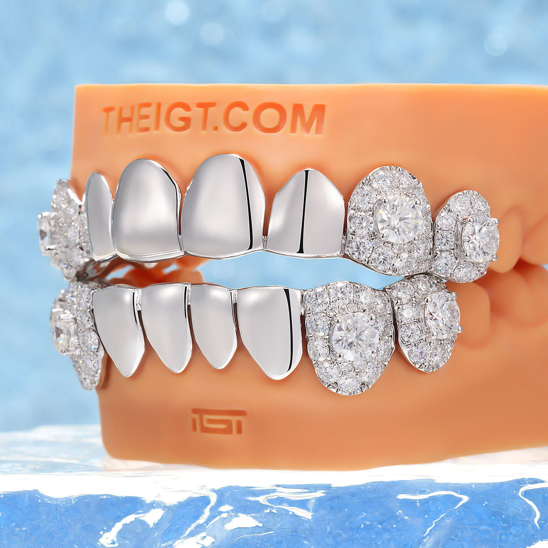 Big Pointer Cluster Solid Iced Grillz