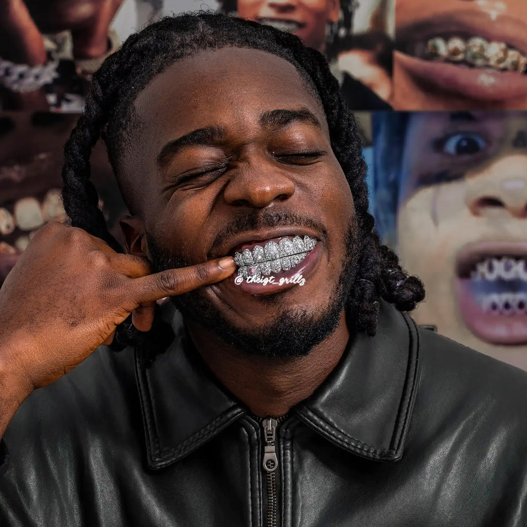 Big Pointer Set Round Cut Diamond Grillz