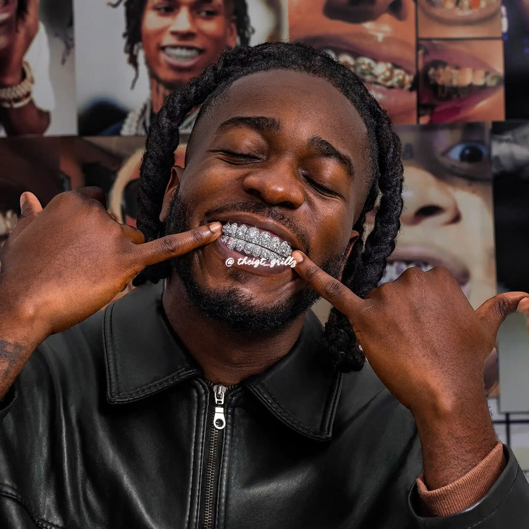 Big Pointer Set Round Cut Diamond Grillz