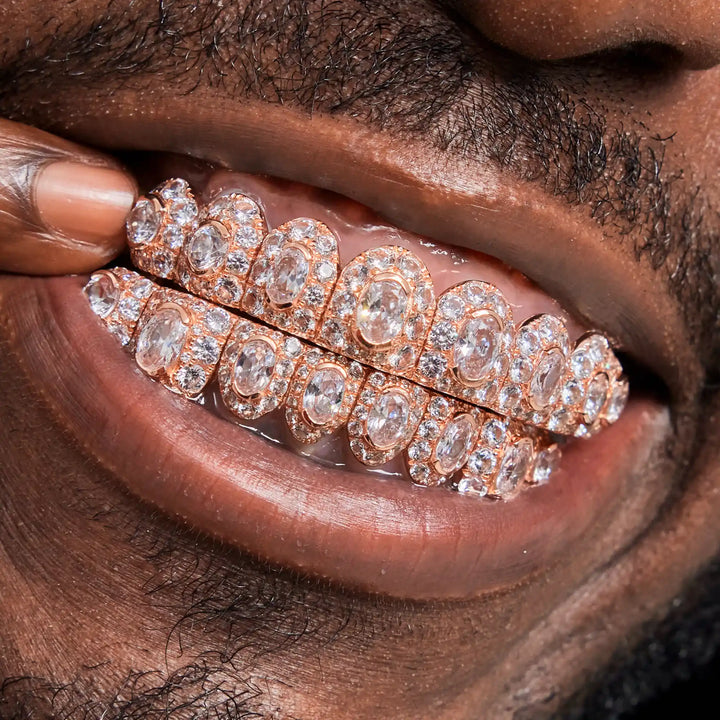 Big Pointer Set Round & Oval Cut Diamond Grillz