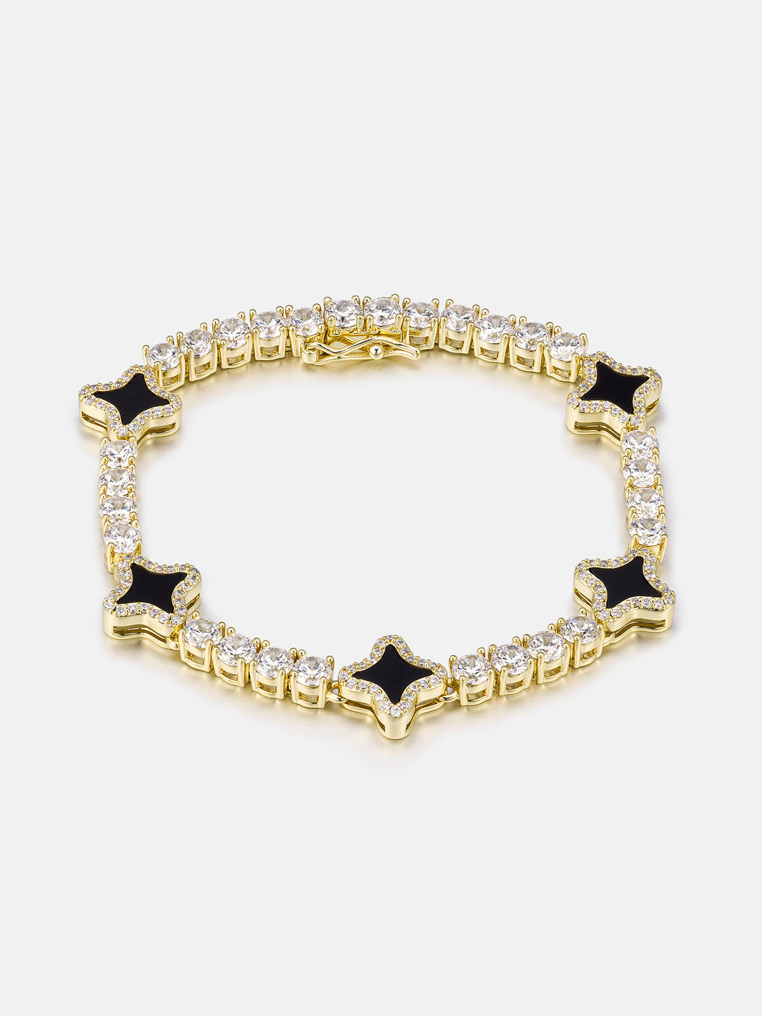 Black Agate Star Moissanite Tennis Bracelet