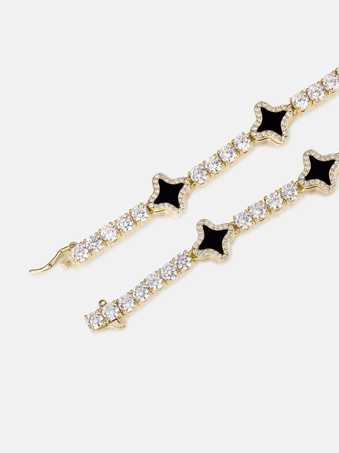 Black Agate Star Moissanite Tennis Bracelet