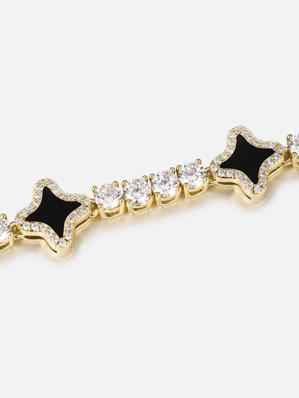 Black Agate Star Moissanite Tennis Bracelet