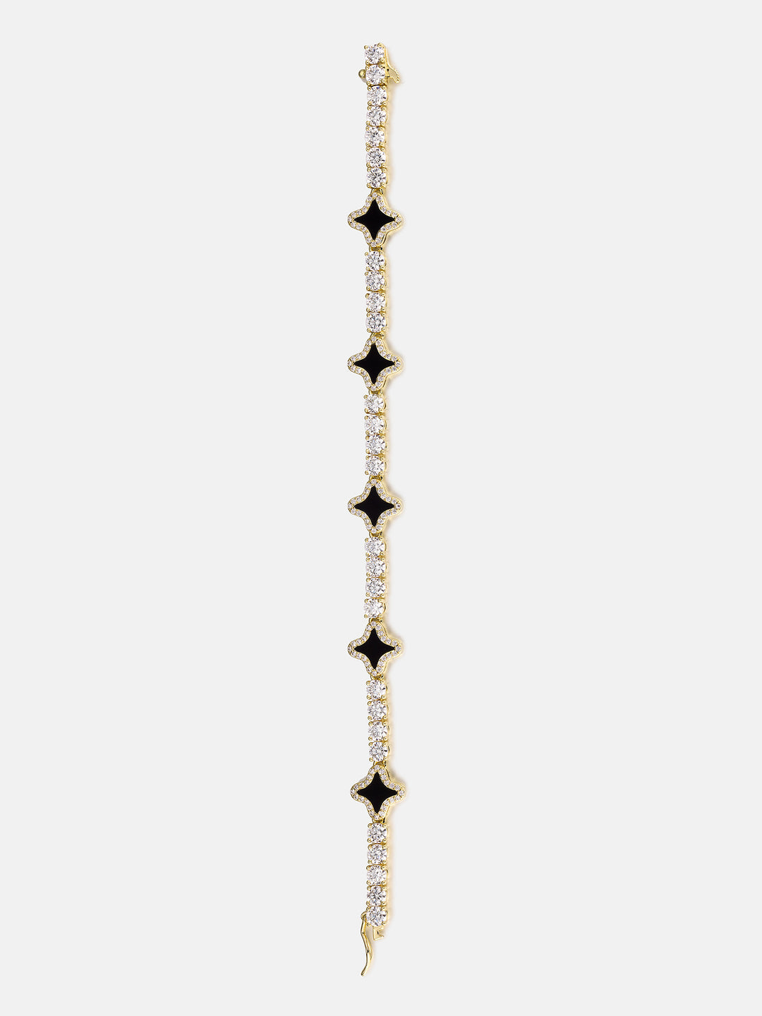 Black Agate Star Moissanite Tennis Bracelet