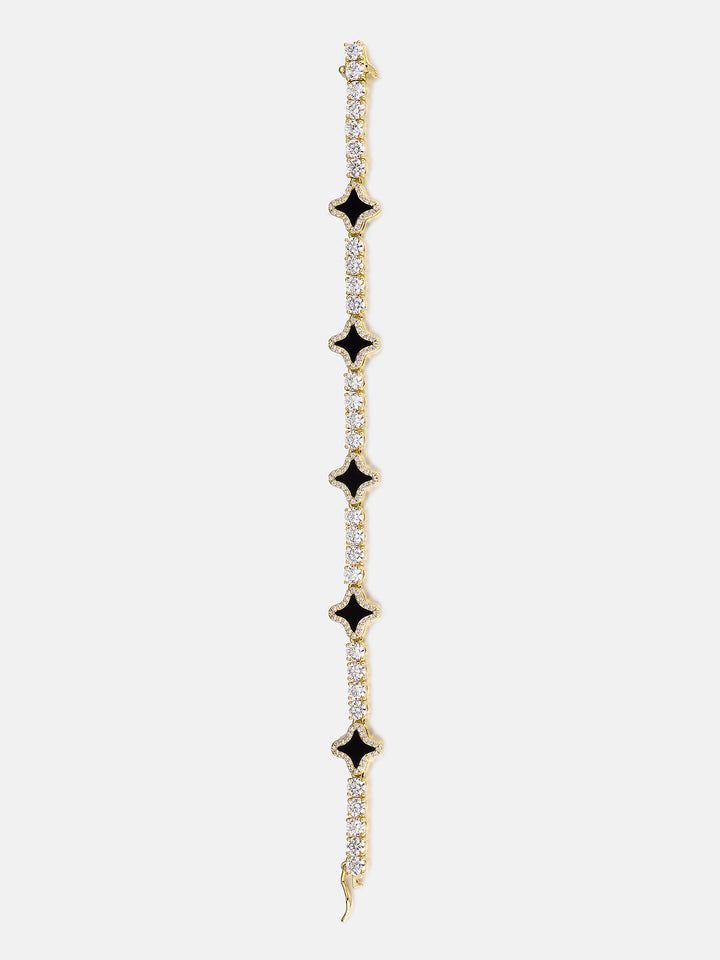 Black Agate Star Moissanite Tennis Bracelet