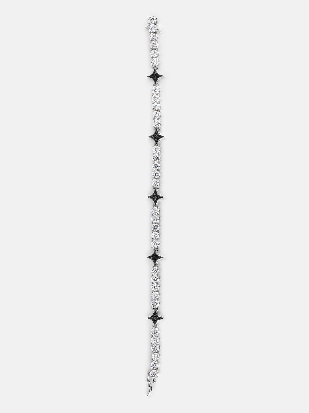 Black Four-Point Star Moissanite Tennis Bracelet