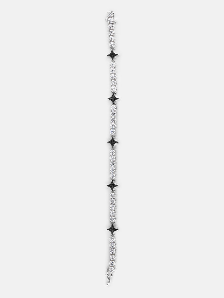 Black Four-Point Star Moissanite Tennis Bracelet