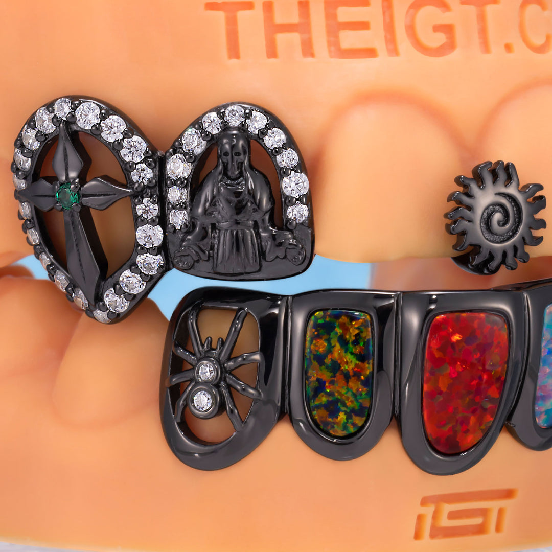 Black Gold Opal Spider Grillz