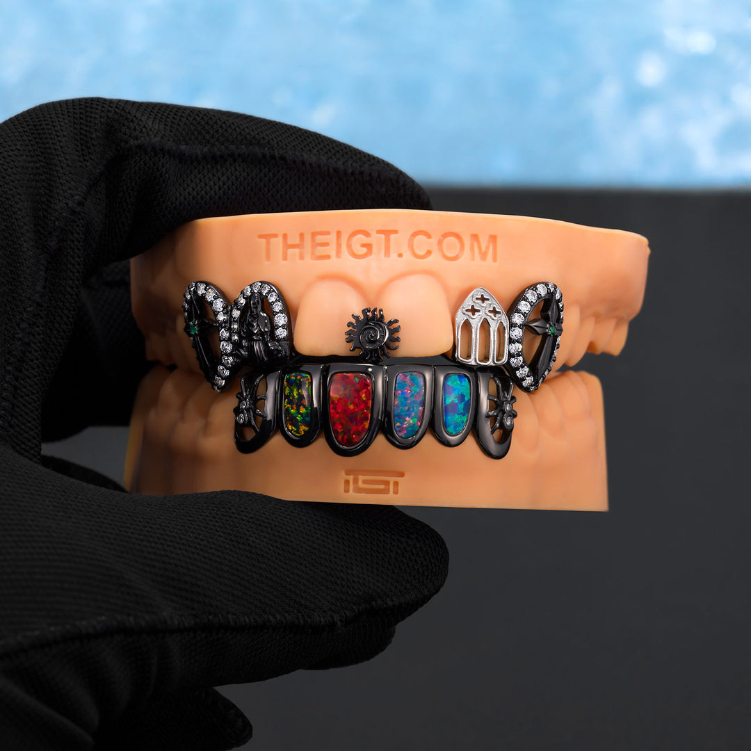 Black Gold Opal Spider Grillz