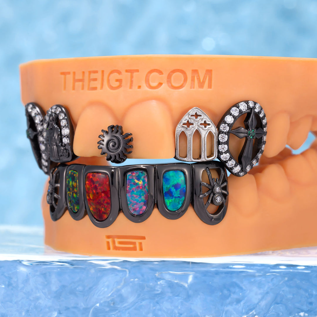 Black Gold Opal Spider Grillz