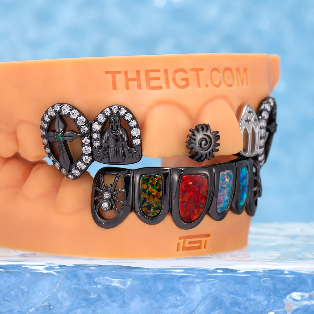 Black Gold Opal Spider Grillz