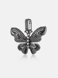 Made To Order Black Moissanite Butterfly Pendant In Black Gold