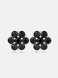 9mm Black Moissanite Cluster Hexagon Earrings