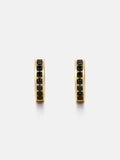 Black Moissanite Single Row Hoop Earrings