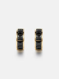 Black Princess Moissanite Single Row Hoop Earrings