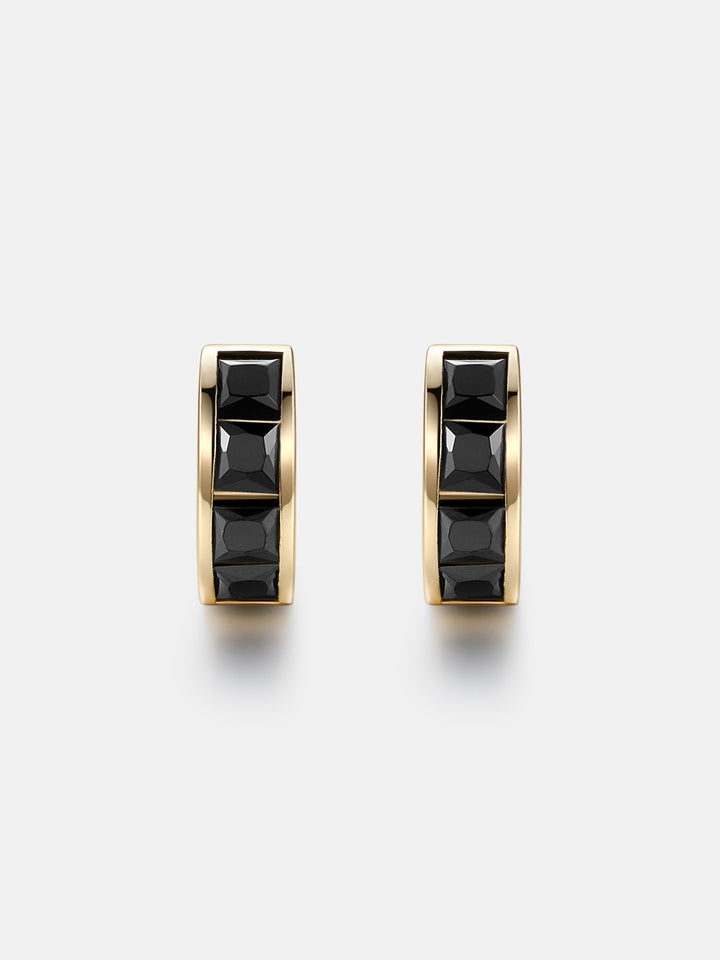 Black Princess Moissanite Single Row Hoop Earrings