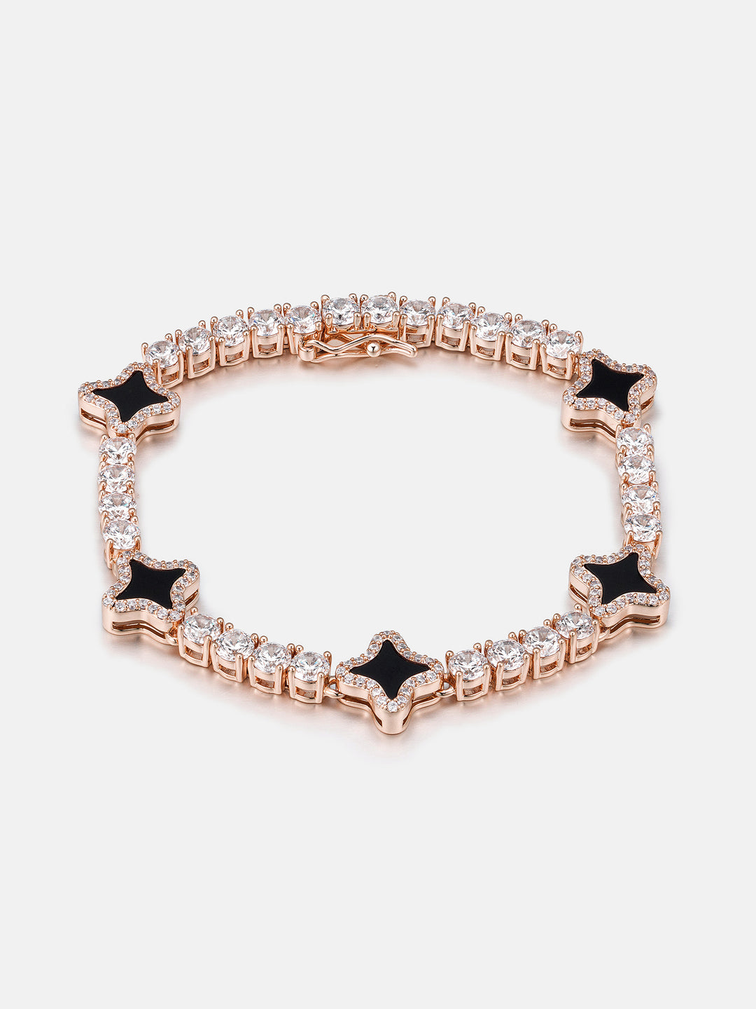 Black Agate Star Moissanite Tennis Bracelet