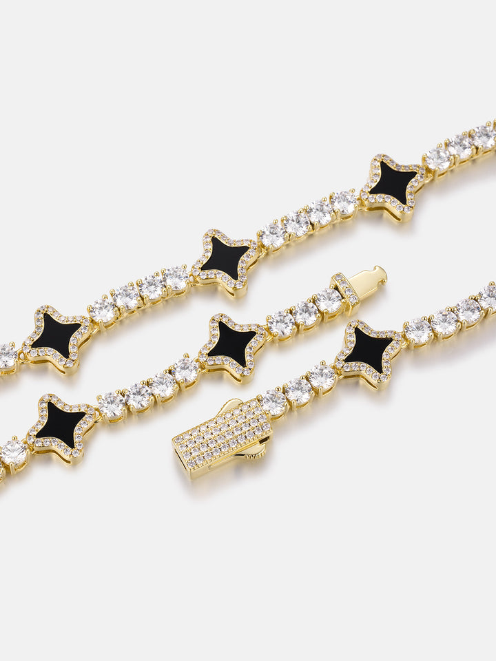 Black Agate Star Moissanite Tennis Chain - ICEGIANT