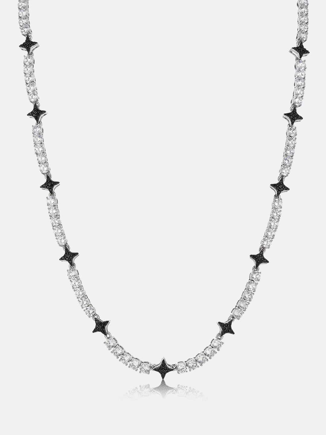 Black Four-Point Star Moissanite Tennis Chain - ICEGIANT