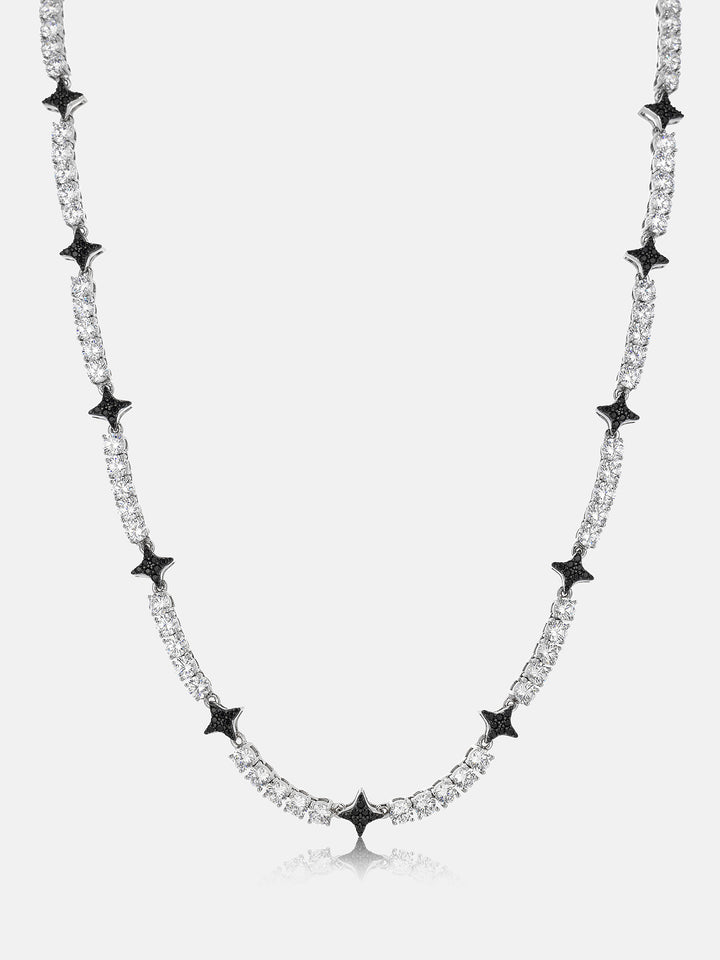 Black Four-Point Star Moissanite Tennis Chain - ICEGIANT