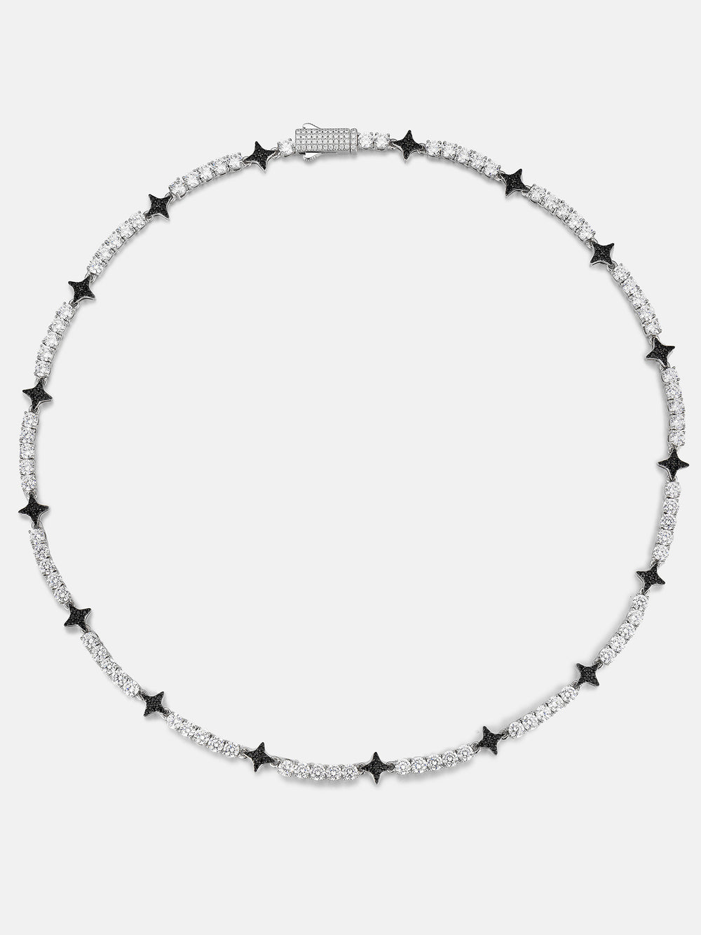 Black Four-Point Star Moissanite Tennis Chain - ICEGIANT