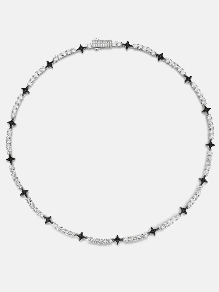 Black Four-Point Star Moissanite Tennis Chain - ICEGIANT